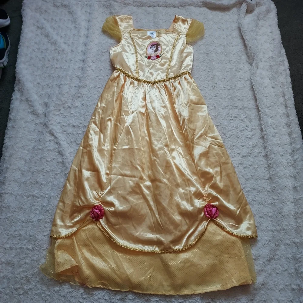 Disney's Belle Shiny Gold Fairy Princess Ballgown Dress Up youth 9/10 Party